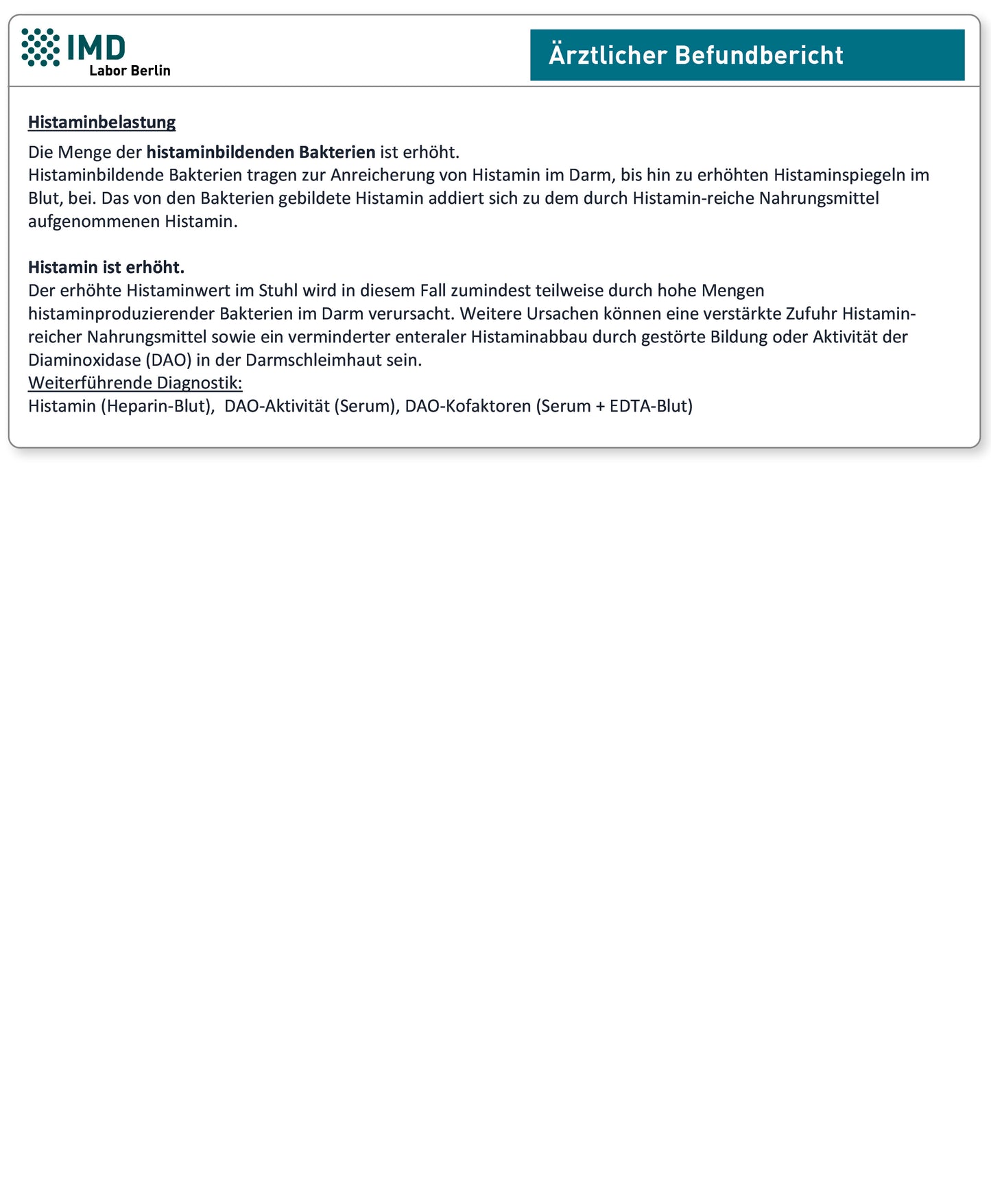 Check-Up Darm - Histamin